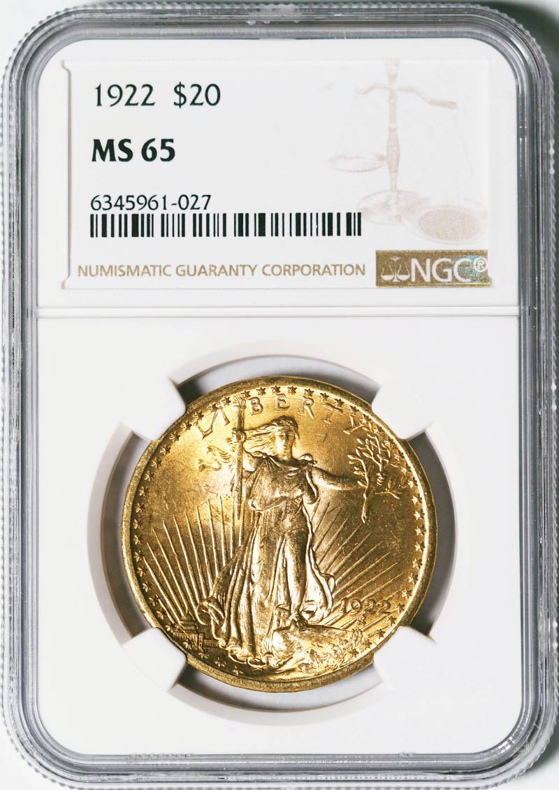 1922 NGC MS65 $20 Saint Gaudens